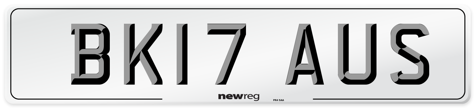 BK17 AUS Number Plate from New Reg
